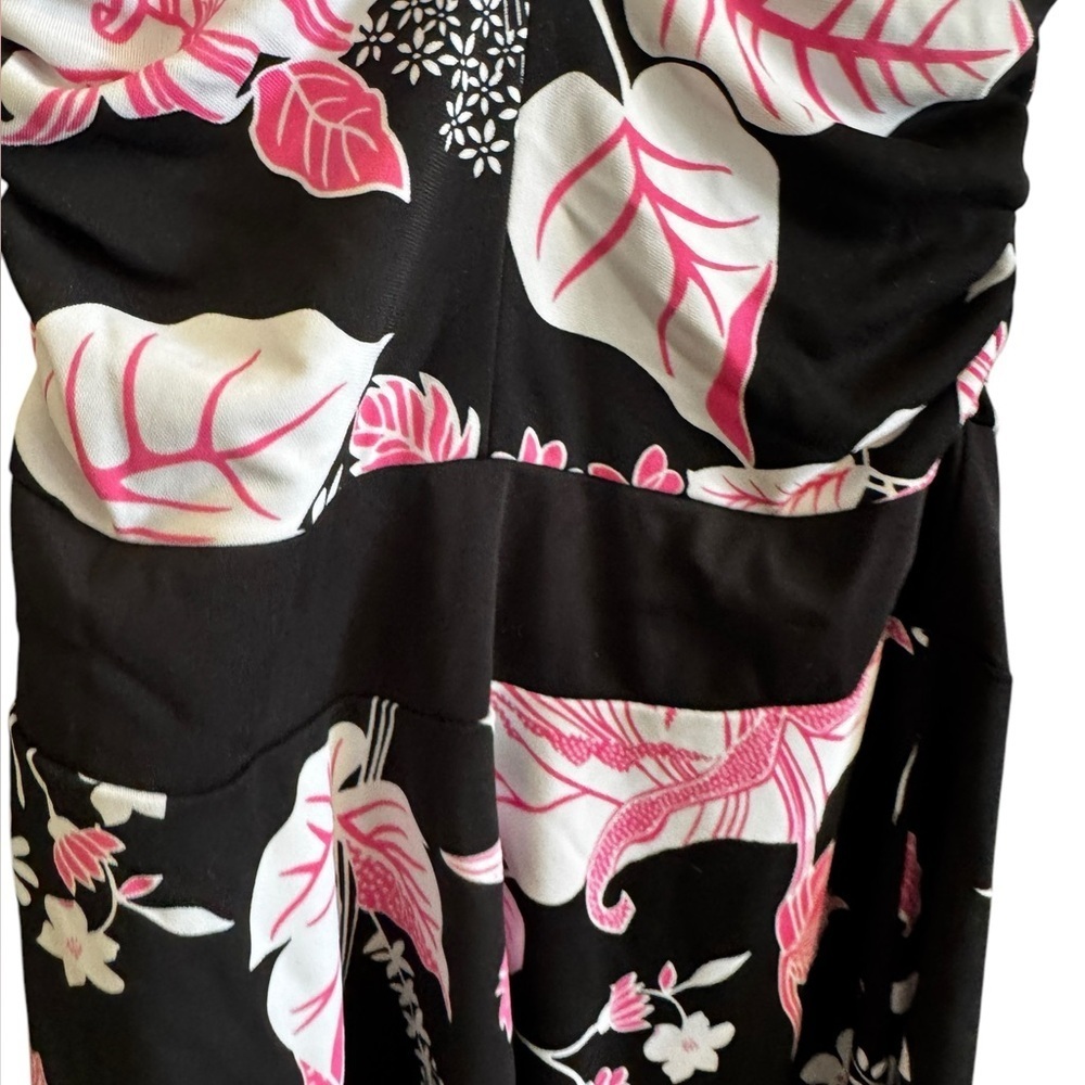 Vintage Rampage Pink Black Floral Mini Dress Stretch Strappy Y2K 90’s - Picture 6 of 13